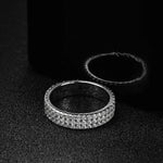 Moissanit Ring aus 925er Sterlingsilber mit funkelnden Zirkonia