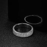 Moissanit Ring aus 925er Sterlingsilber mit funkelnden Zirkonia
