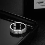 Moissanit Ring aus 925er Sterlingsilber mit funkelnden Zirkonia
