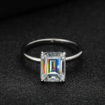 4ct Moissanit Verlobungsring mit Smaragdschliff S925 Sterling Silber