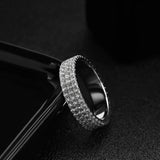 Moissanit Ring aus 925er Sterlingsilber mit funkelnden Zirkonia