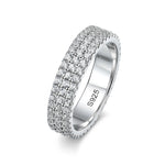 Moissanit Ring aus 925er Sterlingsilber mit funkelnden Zirkonia