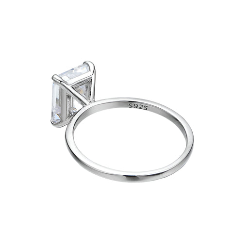 4ct Moissanit Verlobungsring mit Smaragdschliff S925 Sterling Silber