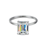 4ct Moissanit Verlobungsring mit Smaragdschliff S925 Sterling Silber