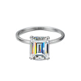 4ct Moissanit Verlobungsring mit Smaragdschliff S925 Sterling Silber
