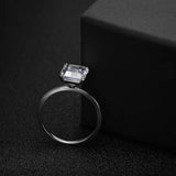 4ct Moissanit Verlobungsring mit Smaragdschliff S925 Sterling Silber