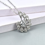 925 Silber Halskette mit exquisitem blütenförmigem Design und 1 ct D-Farb Moissani