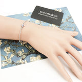Armband mit rosa und blauen Edelsteinen aus 925 Sterling Silber
