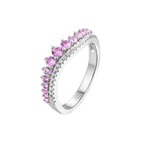 Ring mit blauen Saphiren und Zirkonia aus Sterlingsilber S925