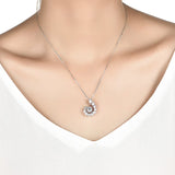 925 Silber Halskette mit exquisitem blütenförmigem Design und 1 ct D-Farb Moissani
