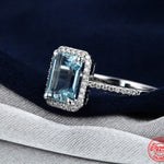 925 Sterling Silber Ringe mit blauen und klaren Zirkonia