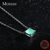 925 Sterling Silber Kette mit grünem Tourmali