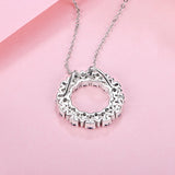 Halo Halskette mit blauen Saphiren aus 925er Sterling Silber