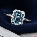925 Sterling Silber Ringe mit blauen und klaren Zirkonia