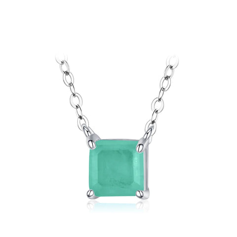 925 Sterling Silber Kette mit grünem Tourmali