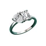 925 Sterling Silber Ring mit Doppelkopf-Design und funkelnden klaren Zirkonia