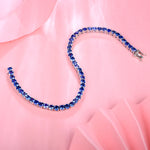 Armband aus 925er Sterlingsilber mit blauen Spinell-Gemmen für Damen
