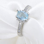 925 Sterling Silber Ringe mit blauen und klaren Zirkonia