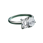 925 Sterling Silber Ring mit Doppelkopf-Design und funkelnden klaren Zirkonia