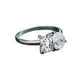 925 Sterling Silber Ring mit Doppelkopf-Design und funkelnden klaren Zirkonia