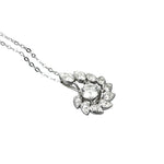 925 Silber Halskette mit exquisitem blütenförmigem Design und 1 ct D-Farb Moissani