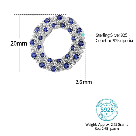 Halo Halskette mit blauen Saphiren aus 925er Sterling Silber