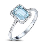 925 Sterling Silber Ringe mit blauen und klaren Zirkonia