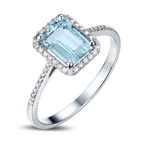 925 Sterling Silber Ringe mit blauen und klaren Zirkonia