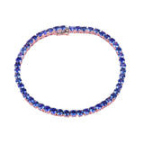 Armband aus 925er Sterlingsilber mit blauen Spinell-Gemmen für Damen