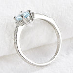 925 Sterling Silber Ringe mit blauen und klaren Zirkonia