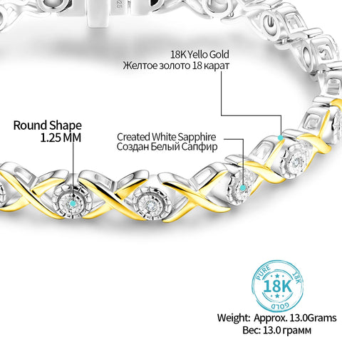 Damenarmband aus 925er Silber mit 18K vergoldeten Akzente