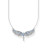 Phoenix Wing Halskette aus 925 Sterling Silber mit blauen Zirkonia