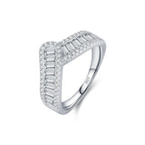 925 Sterling Silber Ring mit Funkelndem Pavé-Zierrat und Zirkonia für Frauen