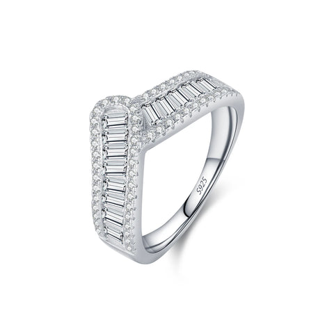 925 Sterling Silber Ring mit Funkelndem Pavé-Zierrat und Zirkonia für Frauen