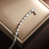 Tennisarmband aus Moissanite in tropfenförmigem Design 925er Silber