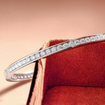 Moissanit Armreif aus 925 Sterling Silber 100% echte Steine für stilvolle Frauen