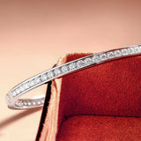 Moissanit Armreif aus 925 Sterling Silber 100% echte Steine für stilvolle Frauen