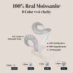 Ring Moissanite Full Hollow Design DVVS1 in 925 Sterling Silbe