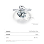 925 Sterling Silber Ring mit funkelndem ovalem Zirkon für Frauen