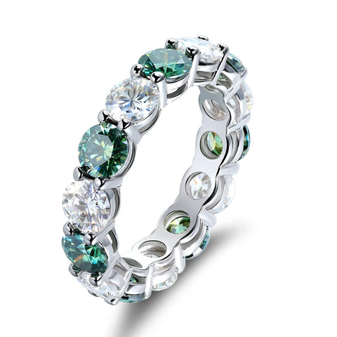 Moissanit Ring für Frauen  Farbenfrohe s925 Silber