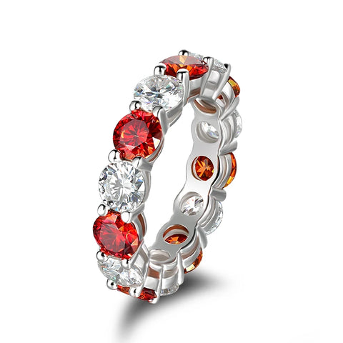 Moissanit Ring für Frauen  Farbenfrohe s925 Silber