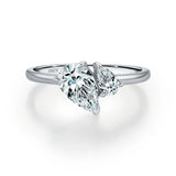 925 Sterling Silber Ring mit funkelnden Tröpfchen-CZ