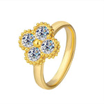 1.2CT Sterling Silber 925 Moissanit Ring mit Kleeblatt-Design