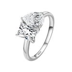 925 Sterling Silber Ring mit Doppelkopf-Design und funkelnden klaren Zirkonia