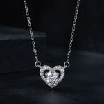 Herz-Halskette mit 0,5CT Moissanit-Diamant 925 Sterling Silber