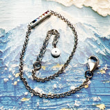 Buntsteine Delikater Armband mit Links Kette aus 925 Sterling Silber