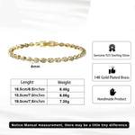 925er Sterling Silber Tennis-Armband mit gelbem Gold-Finish und funkelnden