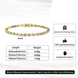 925er Sterling Silber Tennis-Armband mit gelbem Gold-Finish und funkelnden