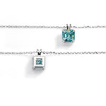 Halskette mit Moissanit Asscher-Schliff natürlicher Cyanfarbe,