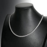 Moissanit Halskette für Damen aus 925 Sterling Silber mit weißem Gold